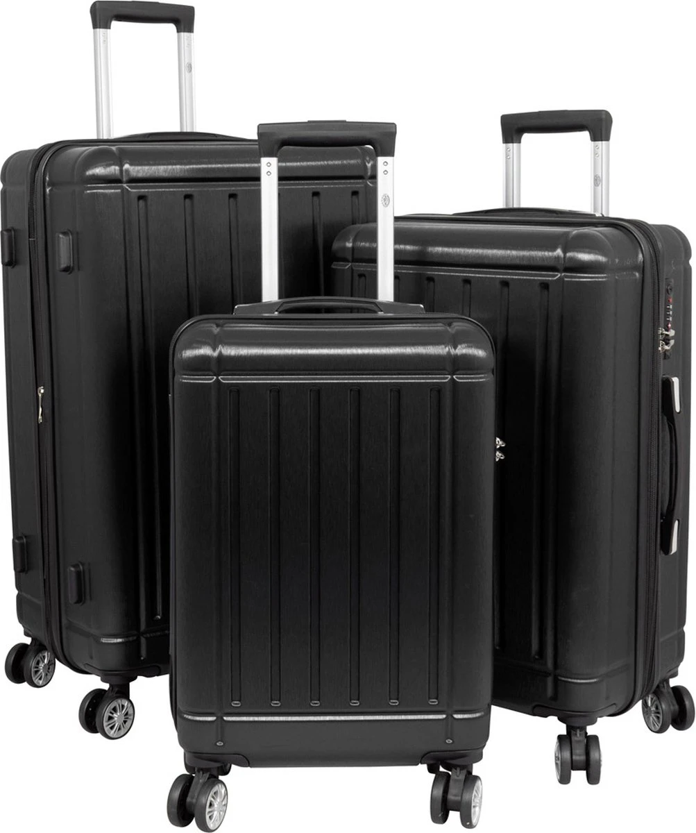 Travelsuitcase - Parma- Losse Reiskoffer - Polycarbonaat- Zwart - Hoogglans - Maat S / 42 Liter 3 Travelsuitcase - Parma- Losse Reiskoffer - Polycarbonaat- Zwart - Hoogglans - Maat S / 42 Liter