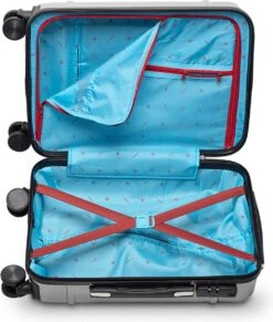 Tesla PC - Handbagage Koffer - 55x35x20 Cm - 4 Wielen - Zilver -Koffer Winkel 1020x1200