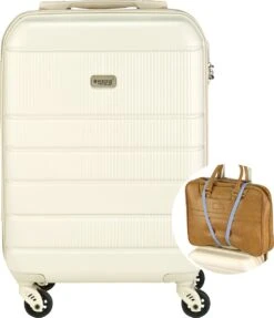 Princess Traveller Florence - Handbagagekoffer Met Strap - Crème - S - 55cm -Koffer Winkel 1031x1200 2