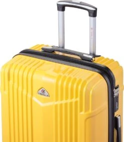 Tesla PC - Reiskoffer - 65 Cm - 4 Wielen - Geel -Koffer Winkel 1047x1200 4