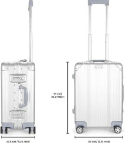 Aluminium Handbagage Koffer Mozzel Darrow - Reiskoffer Met Wielen - 51cm - Harde Koffer - Zilver -Koffer Winkel 1048x1200 4