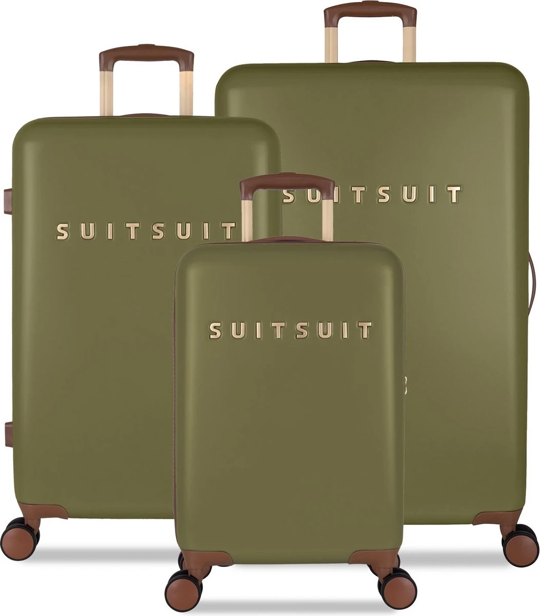 SUITSUIT - Fab Seventies - Martini Olive - Kofferset (55/66/76 Cm) 3 SUITSUIT - Fab Seventies - Martini Olive - Kofferset (55/66/76 Cm)