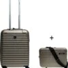 Benzi Barra - Set Van Handbagage Koffer + Beautycase - Champagne