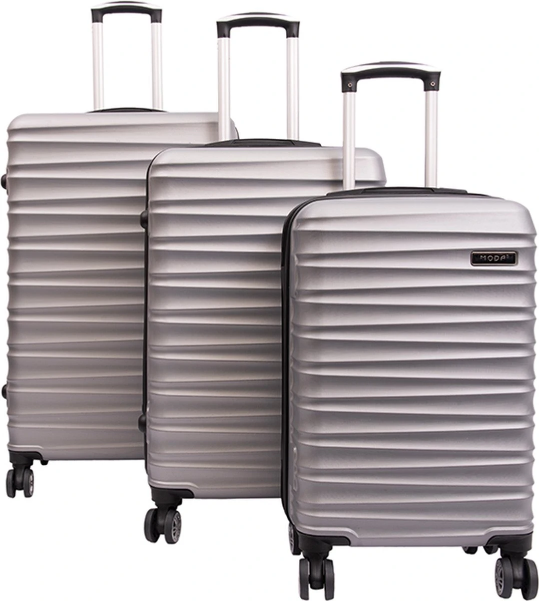 Tobeyz - Kofferset - 3-delig Grijs Handbagage - Verrijdbaar Op 4 Wielen - Stevig ABS - Lichtgewicht, Hardshell 3 Tobeyz - Kofferset - 3-delig Grijs Handbagage - Verrijdbaar Op 4 Wielen - Stevig ABS - Lichtgewicht, Hardshell