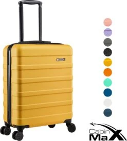 CabinMax Koffer - Handbagage 40L - Harde Reiskoffer - 55x40x20cm - Geel