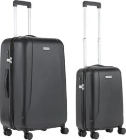 CarryOn Skyhopper Kofferset – TSA Handbagage + Reiskoffer 78cm – Dubbele Wielen - Zwart