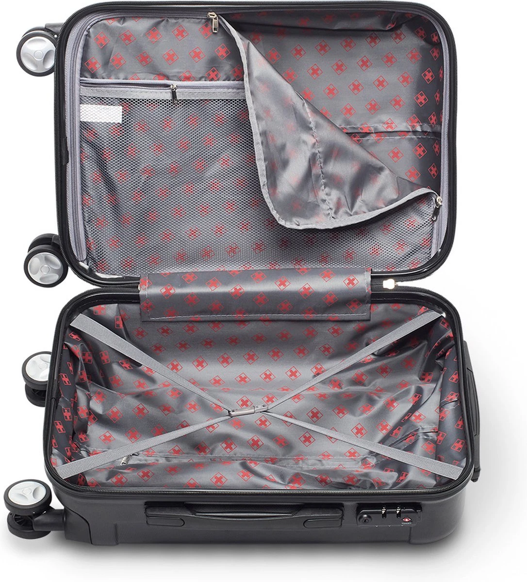 Swiss Alps - Handbagage Koffer - 55x35x22 Cm - 4 Wielen - Zwart 5 Swiss Alps - Handbagage Koffer - 55x35x22 Cm - 4 Wielen - Zwart - Afbeelding 3