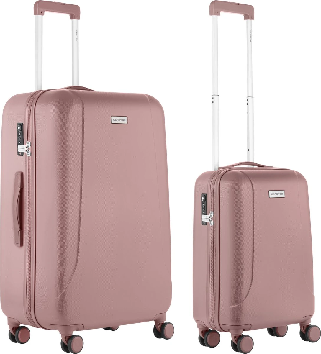 CarryOn Skyhopper Kofferset – TSA Handbagage + Reiskoffer 78cm – Dubbele Wielen - Old Pink 3 CarryOn Skyhopper Kofferset – TSA Handbagage + Reiskoffer 78cm – Dubbele Wielen - Old Pink