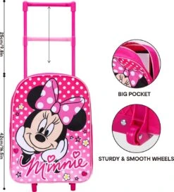 Disney MINNIE MOUSE Polka Dots Trolley Koffertje Vakantie Logeren Tripjes Roze -Koffer Winkel 1090x1200