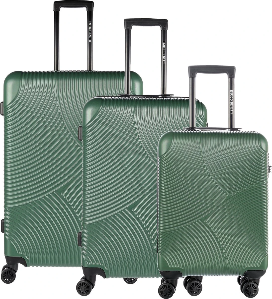 Enrico Benetti Louisville Driedelige Kofferset Hardcase - 39040 - Olijf 3 Enrico Benetti Louisville Driedelige Kofferset Hardcase - 39040 - Olijf