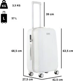 CarryOn Skyhopper Reiskoffer - 68.5cm TSA Trolley Met OKOBAN - Wit -Koffer Winkel 1092x1200 3