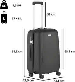 CarryOn Skyhopper Reiskoffer - 68.5cm TSA Trolley Met Expander En OKOBAN - Zwart -Koffer Winkel 1093x1200 5