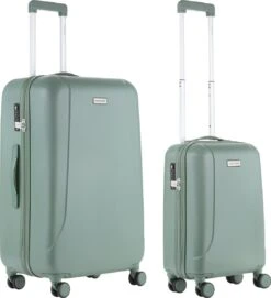 CarryOn Skyhopper Kofferset – TSA Handbagage + Reiskoffer 78cm – Dubbele Wielen - Olijf