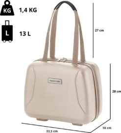 CarryOn Skyhopper Handbagage En Beautycase - 55cm TSA Trolley En Make-up Koffer - Champagne -Koffer Winkel 1095x1200 4
