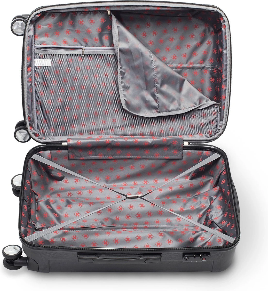 Swiss Alps - Reiskoffer - 68 Cm - 4 Wielen - Zwart 5 Swiss Alps - Reiskoffer - 68 Cm - 4 Wielen - Zwart - Afbeelding 3