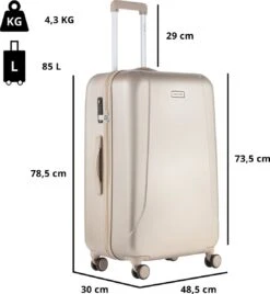 CarryOn Skyhopper Kofferset – TSA Handbagage + Reiskoffer 78cm – Dubbele Wielen - Champagne -Koffer Winkel 1107x1200 6