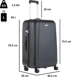 CarryOn Skyhopper Kofferset – TSA Handbagage + Reiskoffer 78cm – Dubbele Wielen - Zwart -Koffer Winkel 1107x1200 8