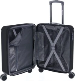 Gladiator Tropical Handbagage Koffer Expandable - 55 Cm - 36/40 Liter - Zwart 8 Gladiator Tropical Handbagage Koffer Expandable - 55 Cm - 36/40 Liter - Zwart -Koffer Winkel 1113x1200