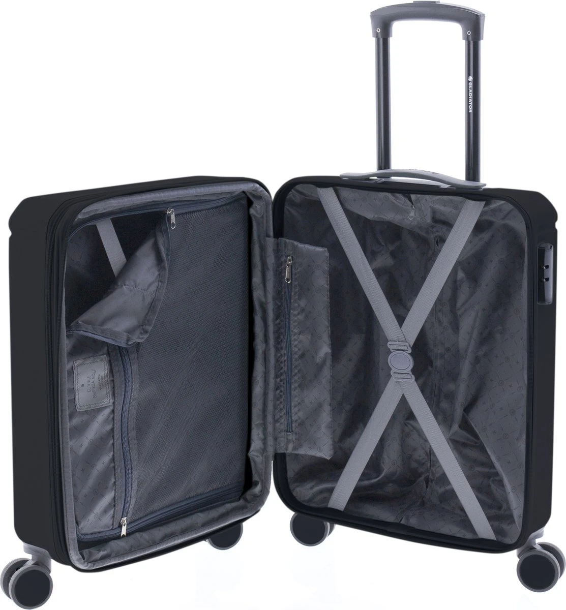 Gladiator Tropical Handbagage Koffer Expandable - 55 Cm - 36/40 Liter - Zwart 4 Gladiator Tropical Handbagage Koffer Expandable - 55 Cm - 36/40 Liter - Zwart - Afbeelding 2