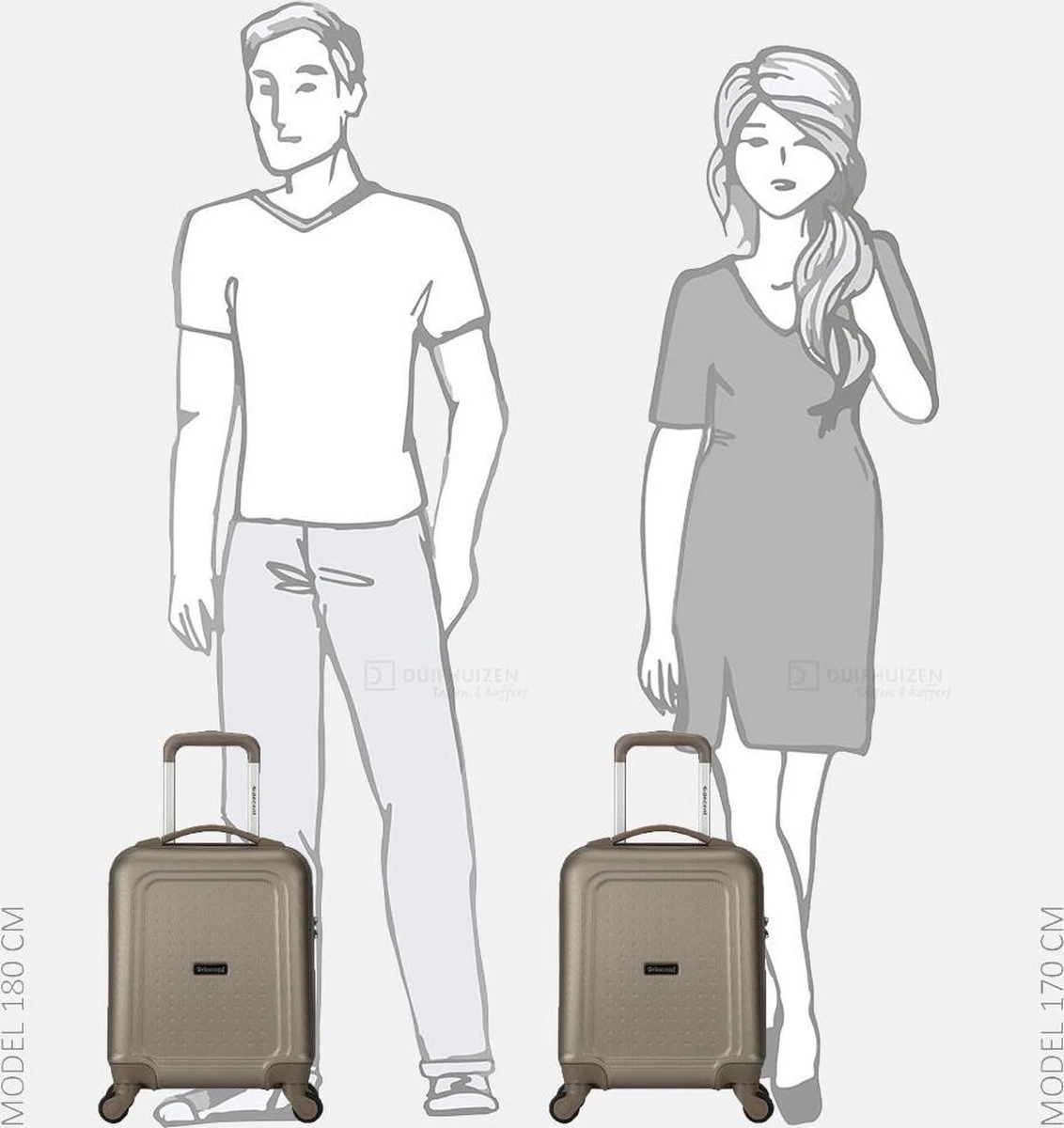 Decent Handbagage Koffer / Trolley / Reiskoffer - 42 Cm - 24 Liter - ABS - Maxi Air - Champagne 18 Decent Handbagage Koffer / Trolley / Reiskoffer - 42 Cm - 24 Liter - ABS - Maxi Air - Champagne - Afbeelding 16