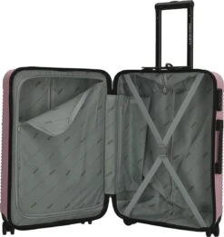 Enrico Benetti Koffer / Trolley / Reiskoffer - 65 X 41 X 25 Cm - 68 Liter - ABS - Maat M - Louisville - Roze -Koffer Winkel 1135x1200 1
