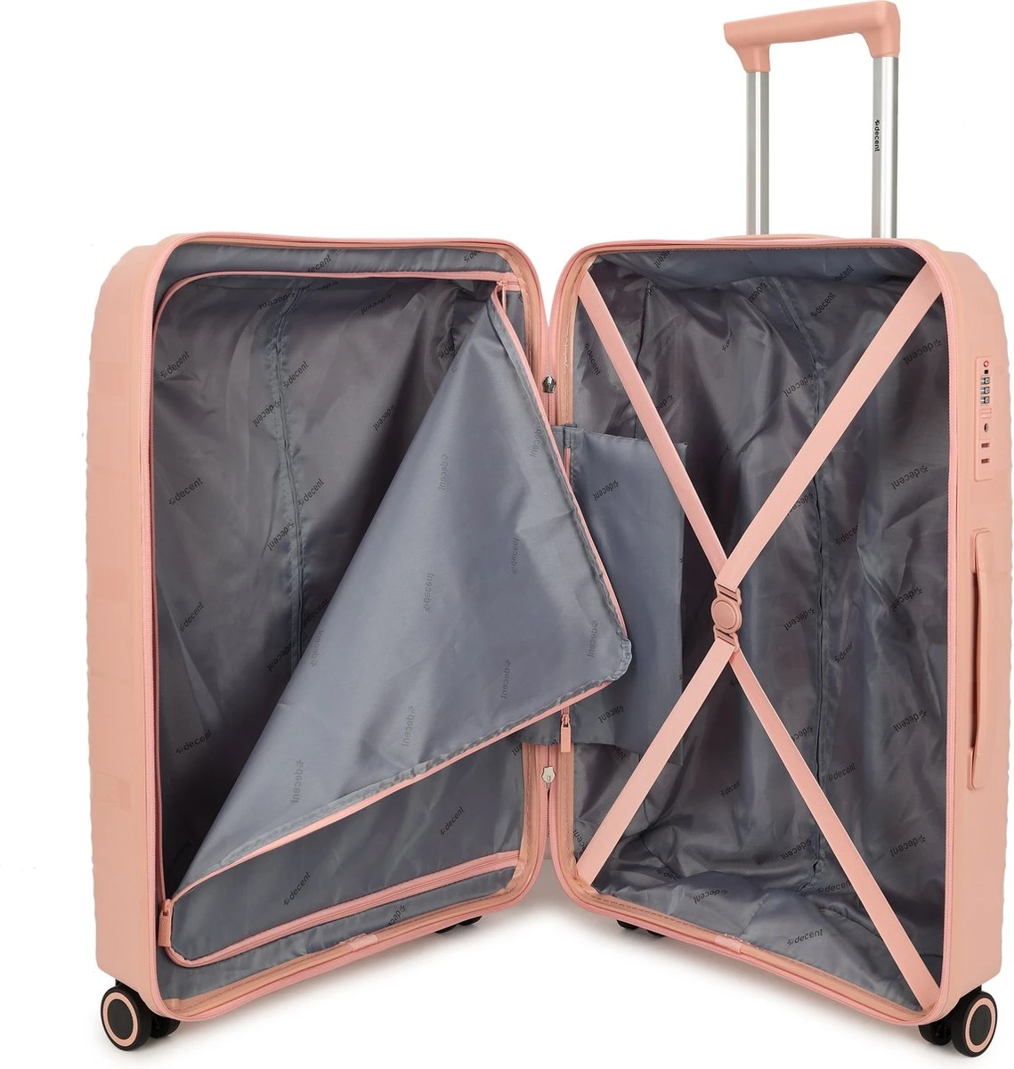Decent EXPLORER PP Handbagage Trolley 55 Cm - 38 Liter - Pink 6 Decent EXPLORER PP Handbagage Trolley 55 Cm - 38 Liter - Pink - Afbeelding 4