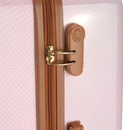 Princess Traveller Trendy Dots - Reiskoffer- Roze - L - 76cm -Koffer Winkel 1142x1200 3