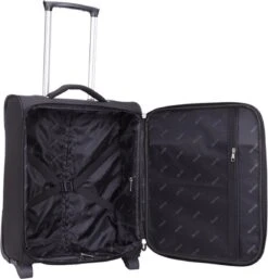 Decent Handbagage Koffer / Trolley / Reiskoffer - 50 Cm - 35 Liter - Polyester - Super-Light - Zwart -Koffer Winkel 1153x1200