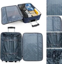 NaSK - Suitcase - Klein Reis Koffer - Met Wielen - Hand Koffer 55x40x20 Met Telescoopsteel - Lichtgewicht Cabin Max Hanbagage Luggage Met TSA-cijferslot - Carry On Suitcase In 55cm -Koffer Winkel 1164x1200 6