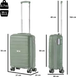 TravelZ Big Bars Handbagagekoffer 55cm Met TSA-slot - Ultrasterk - Olijf -Koffer Winkel 1175x1200 2