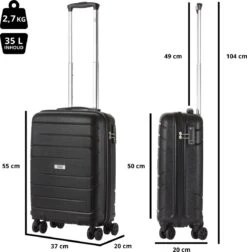TravelZ Big Bars Handbagagekoffer 55cm Met TSA-slot - Ultrasterk - Zwart 15 TravelZ Big Bars Handbagagekoffer 55cm Met TSA-slot - Ultrasterk - Zwart -Koffer Winkel 1175x1200