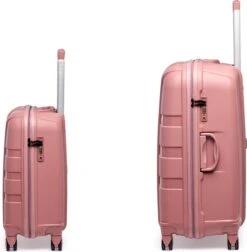 ©TROLLEYZ - Paris No.5 - Kofferset 2 Delig - 55+78cm Met TSA Slot - Dubbele Wielen - 360° Spinners - 100% Polypropyleen - Reiskoffers In Rose Blush -Koffer Winkel 1175x1200 4