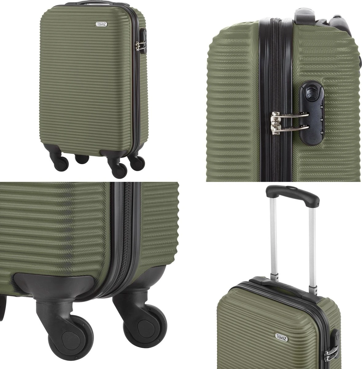 TravelZ Horizon Handbagagekoffer - 54cm Handbagage Trolley Met Gevoerde Binnenkant - Groen 7 TravelZ Horizon Handbagagekoffer - 54cm Handbagage Trolley Met Gevoerde Binnenkant - Groen - Afbeelding 5