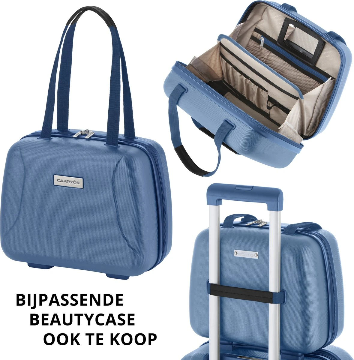 CarryOn Skyhopper Kofferset – TSA Handbagage + Reiskoffer 78cm – Dubbele Wielen - Blauw 7 CarryOn Skyhopper Kofferset – TSA Handbagage + Reiskoffer 78cm – Dubbele Wielen - Blauw - Afbeelding 5