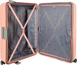 Decent Handbagage Koffer / Trolley / Reiskoffer - 55 Cm - 38 Liter - Polypropyleen - On-Tour - Roze -Koffer Winkel 1200x1013