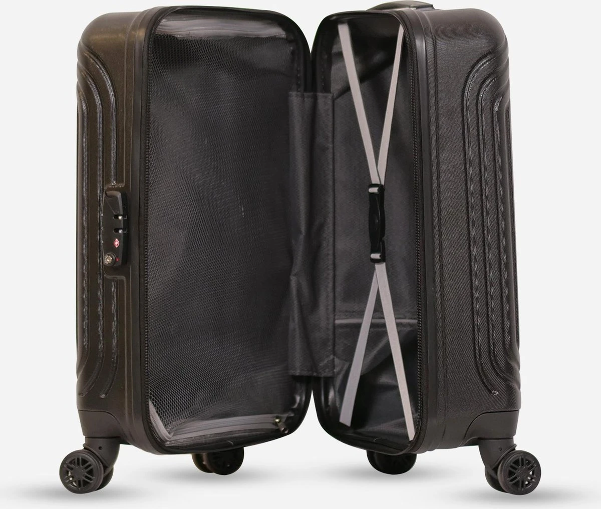 ©TROLLEYZ - Florence No.7 - Trolley - 55cm Met TSA Slot - Dubbele Wielen - 360° Spinners - 100% ABS - Handbagage Koffer In Night Black 6 ©TROLLEYZ - Florence No.7 - Trolley - 55cm Met TSA Slot - Dubbele Wielen - 360° Spinners - 100% ABS - Handbagage Koffer In Night Black - Afbeelding 4