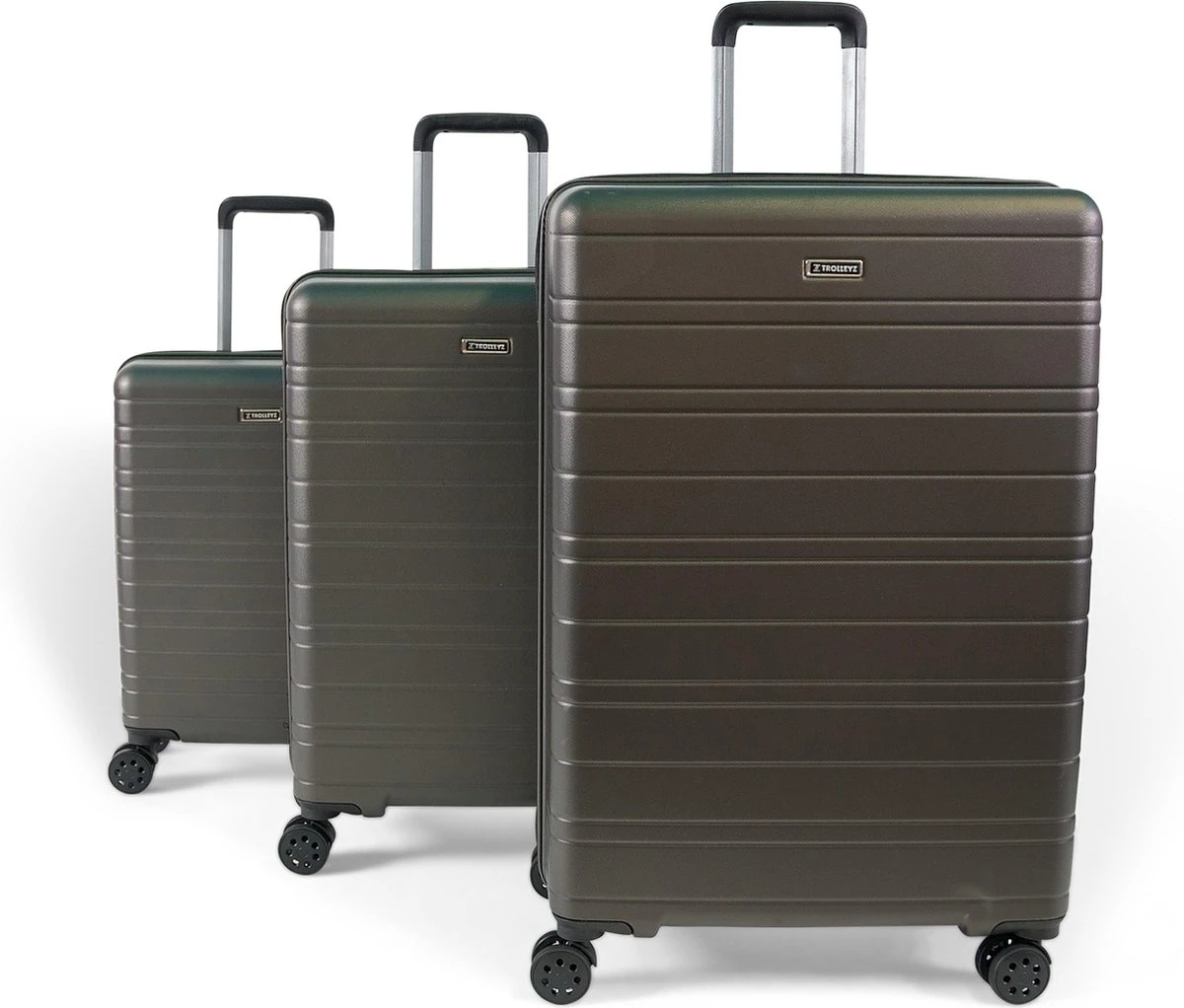 ©TROLLEYZ - Amsterdam No.9 - Kofferset 3 Delig - 55cm+69cm+78cm Met TSA Slot - Dubbele Wielen - 360° Spinners - 100% ABS - Reiskoffers In Cloudy Grey 7 ©TROLLEYZ - Amsterdam No.9 - Kofferset 3 Delig - 55cm+69cm+78cm Met TSA Slot - Dubbele Wielen - 360° Spinners - 100% ABS - Reiskoffers In Cloudy Grey - Afbeelding 5