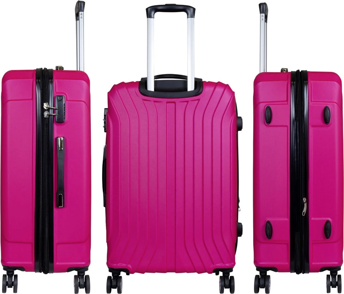 Monopol - Almeria - Reiskoffer Groot - ABS - Roze - 119 Liter! - Maat XL - 119 Liter! 4 Monopol - Almeria - Reiskoffer Groot - ABS - Roze - 119 Liter! - Maat XL - 119 Liter! - Afbeelding 2