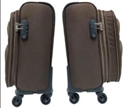 Stoffen Handbagage Koffer 51cm 4 Wielen Trolley - Bruin -Koffer Winkel 1200x1029
