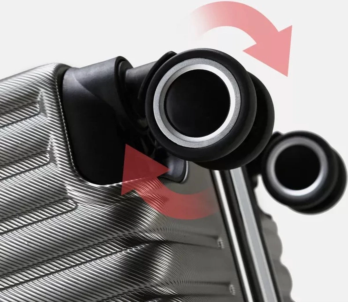 Design Handbagage Reiskoffer 20'', 50.8 Cm Cabinbag, Spinner , Aluminium Magnesium Alloy Frame Koffer, (LIGHT GRIJS) 10 Design Handbagage Reiskoffer 20'', 50.8 Cm Cabinbag, Spinner , Aluminium Magnesium Alloy Frame Koffer, (LIGHT GRIJS) - Afbeelding 8