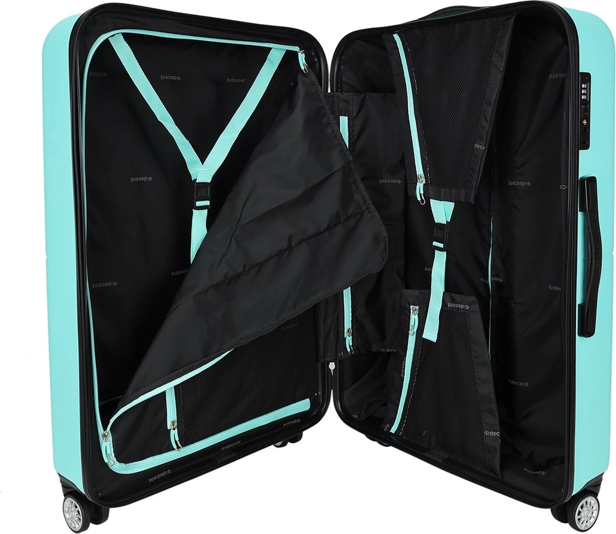 Decent Neon-Fix 2.0 Grote Koffer 76 Cm - 96 Liter - Mint Groen 9 Decent Neon-Fix 2.0 Grote Koffer 76 Cm - 96 Liter - Mint Groen - Afbeelding 7