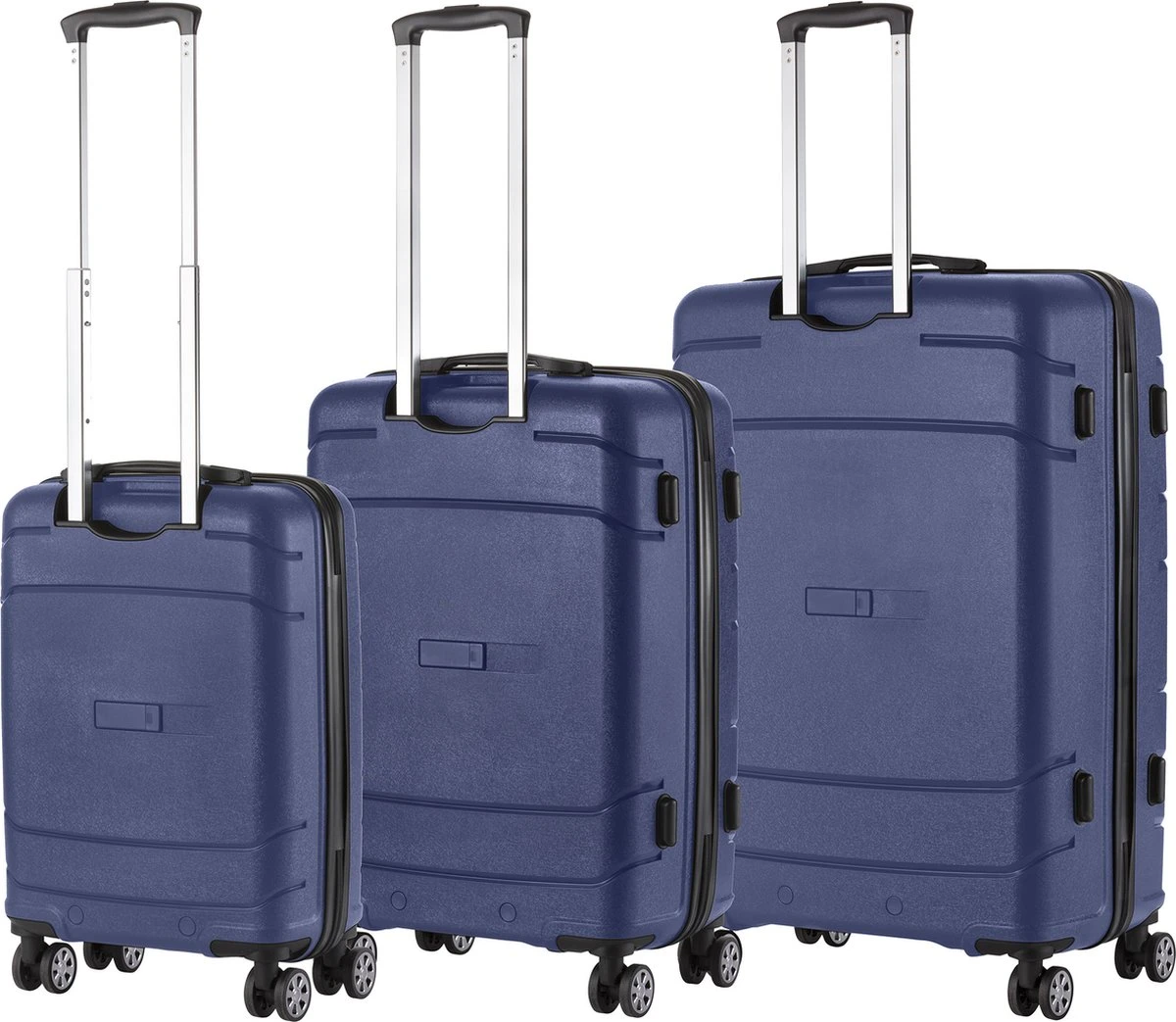 TravelZ Big Bars Kofferset - Trolleyset 3-delig Met TSA-slot - Blauw 4 TravelZ Big Bars Kofferset - Trolleyset 3-delig Met TSA-slot - Blauw - Afbeelding 2