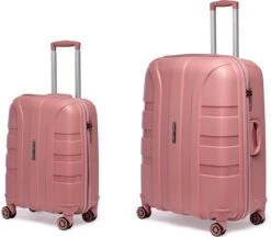 ©TROLLEYZ - Paris No.5 - Kofferset 2 Delig - 55+78cm Met TSA Slot - Dubbele Wielen - 360° Spinners - 100% Polypropyleen - Reiskoffers In Rose Blush -Koffer Winkel 1200x1051 5