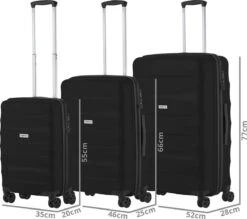 CarryOn Porter ® Kofferset - TSA Trolleyset 3-delig Met OKOBAN - Dubbele Wielen - Zwart 13 CarryOn Porter ® Kofferset - TSA Trolleyset 3-delig Met OKOBAN - Dubbele Wielen - Zwart -Koffer Winkel 1200x1062