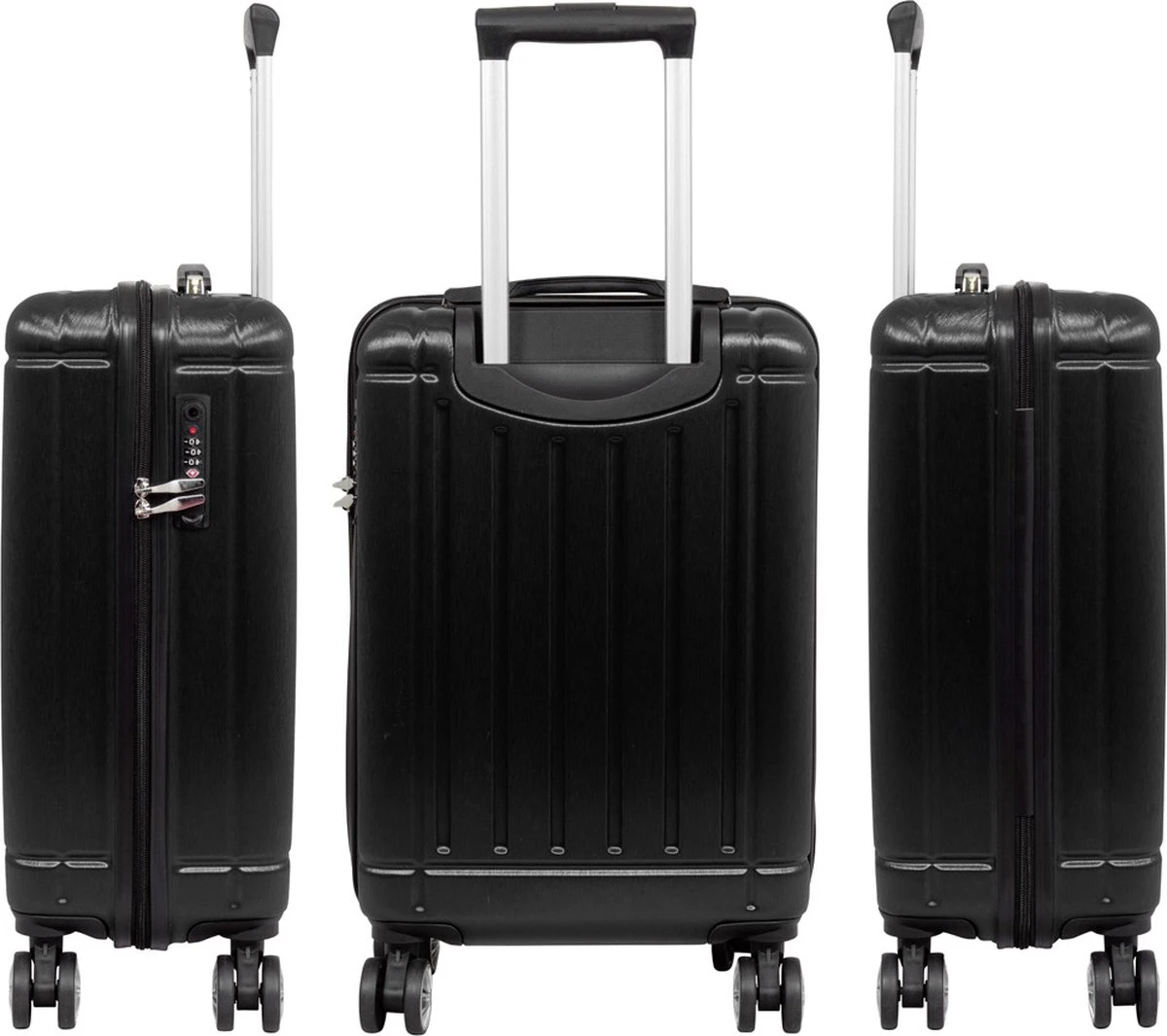 Travelsuitcase - Parma- Losse Reiskoffer - Polycarbonaat- Zwart - Hoogglans - Maat S / 42 Liter 6 Travelsuitcase - Parma- Losse Reiskoffer - Polycarbonaat- Zwart - Hoogglans - Maat S / 42 Liter - Afbeelding 4