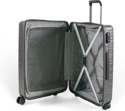 ©TROLLEYZ - Amsterdam No.9 - Reiskoffer 69cm Met TSA Slot - Dubbele Wielen - 360° Spinners - 100% ABS - Reiskoffer In Cloudy Grey -Koffer Winkel 1200x1071