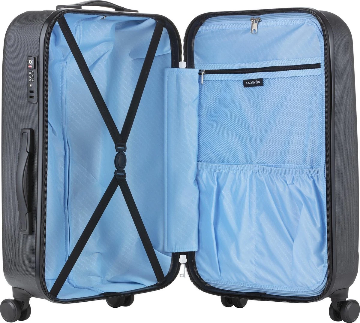 CarryOn Skyhopper Handbagage En Beautycase - 55cm TSA Trolley En Make-up Koffer - Zwart 11 CarryOn Skyhopper Handbagage En Beautycase - 55cm TSA Trolley En Make-up Koffer - Zwart - Afbeelding 9