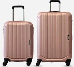 Koffer Winkel 41 ©TROLLEYZ - Bali No.22 - Kofferset 2 Delig - 55cm+78cm Met TSA Slot - Dubbele Wielen - 360° Spinners - 100% ABS - Reiskoffers In Cosmopolitan Pink