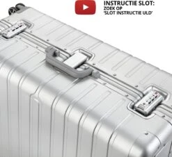 CarryOn Kofferset ULD - Luxe Aluminium Handbagage Koffer 55cm + 76cm Grote Reiskoffer - Dubbel TSA Slot - Zilver -Koffer Winkel 1200x1097 2