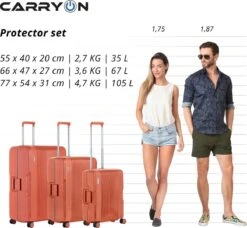 CarryOn Protector Luxe 3-delige Kofferset - Trolleyset Met TSA-kliksloten - Terra -Koffer Winkel 1200x1107 1